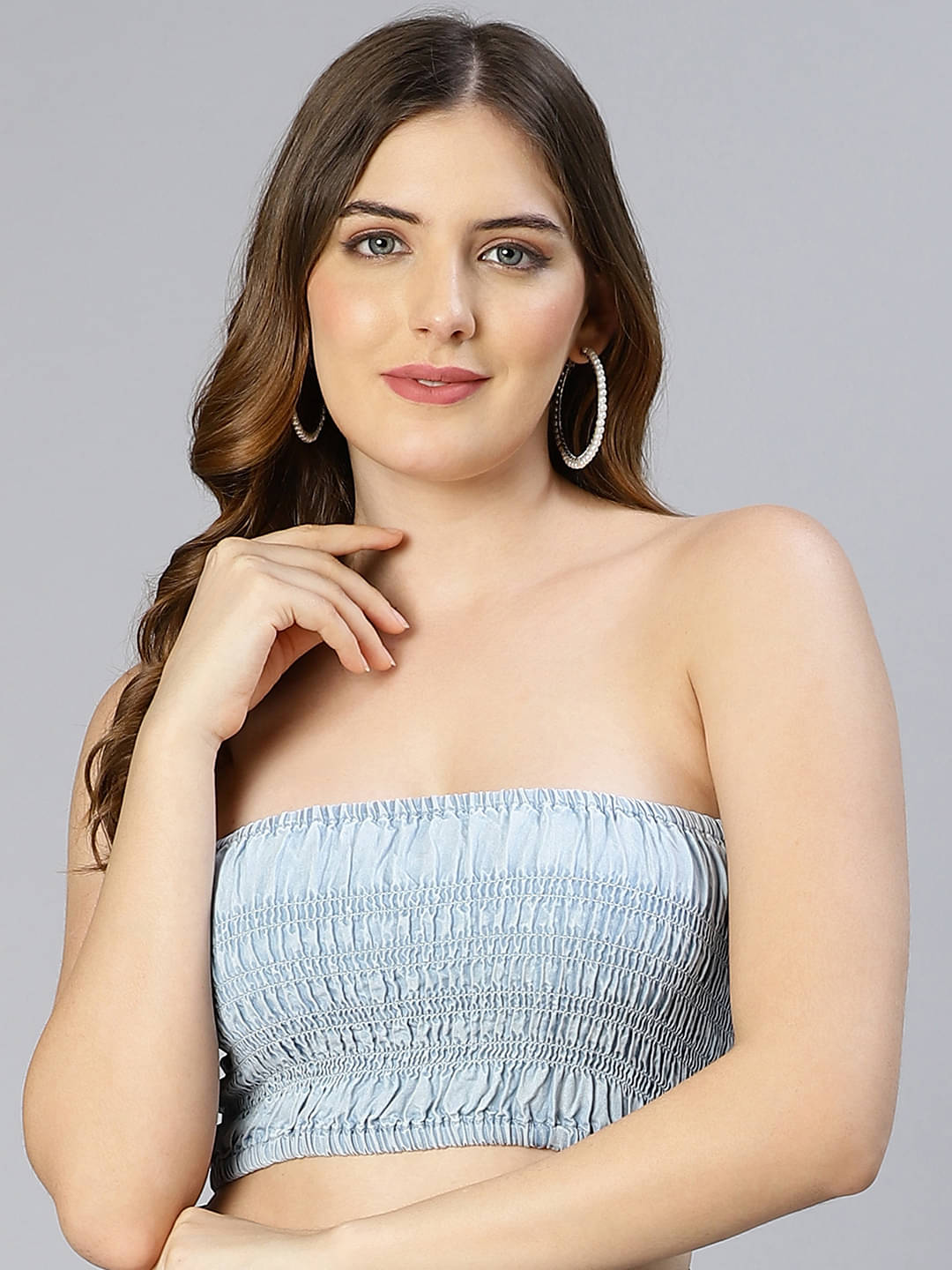     			Oxolloxo Women's Cotton Regular Top ( Light Blue )