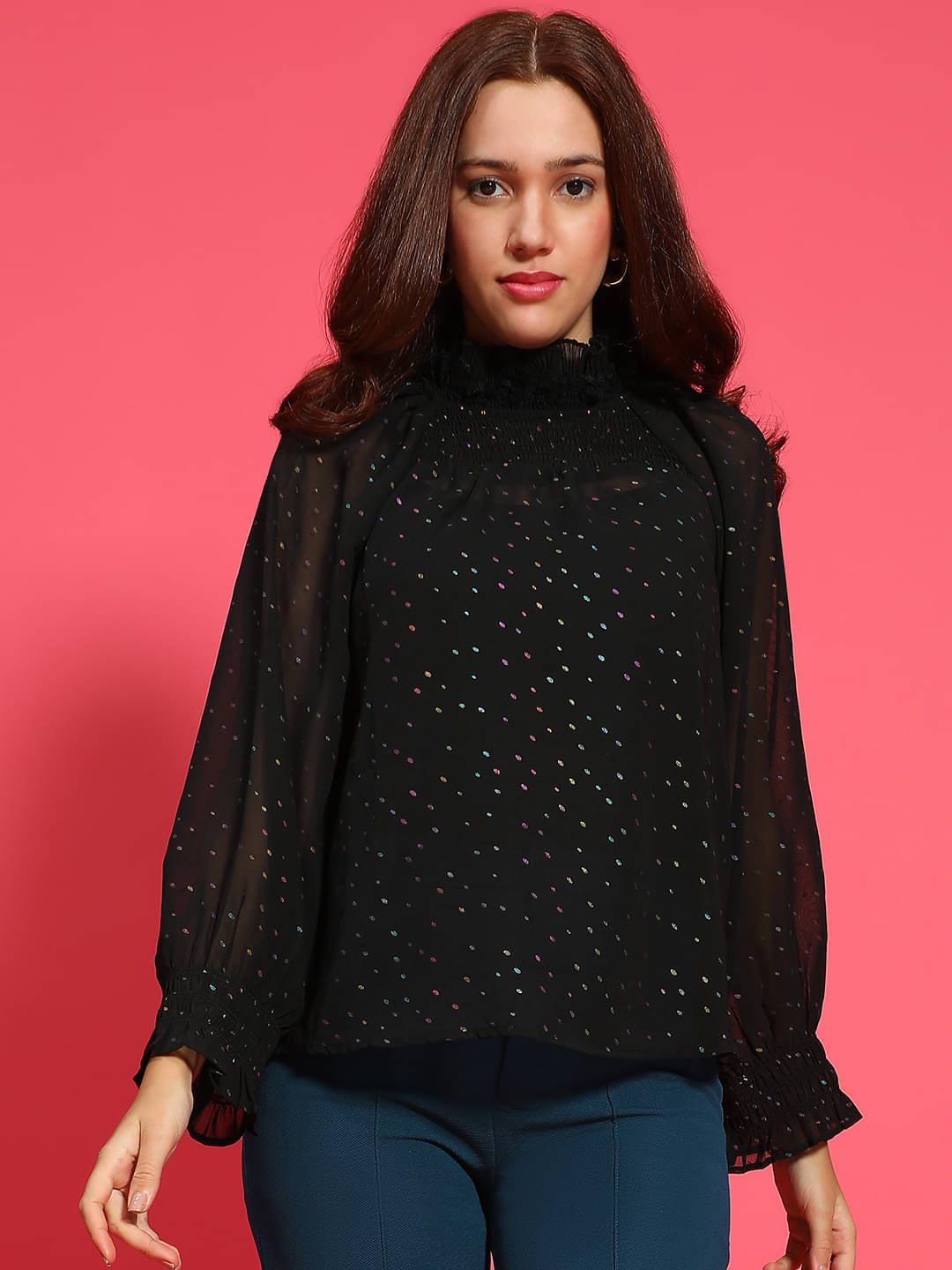     			Oxolloxo Women's Polyester Regular Top ( Multi Color )
