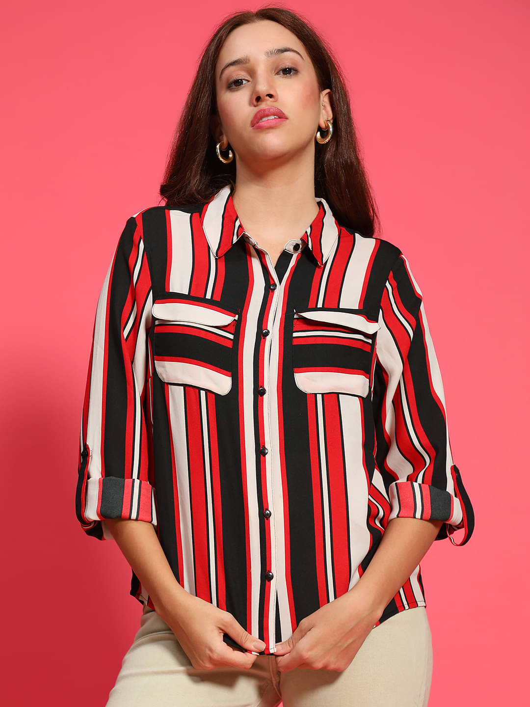 Oxolloxo Multicolor Polyester Women's Regular Top ( Pack of 1 ) Oxolloxo Multicolor Polyester Women's Regular Top ( Pack of 1 )