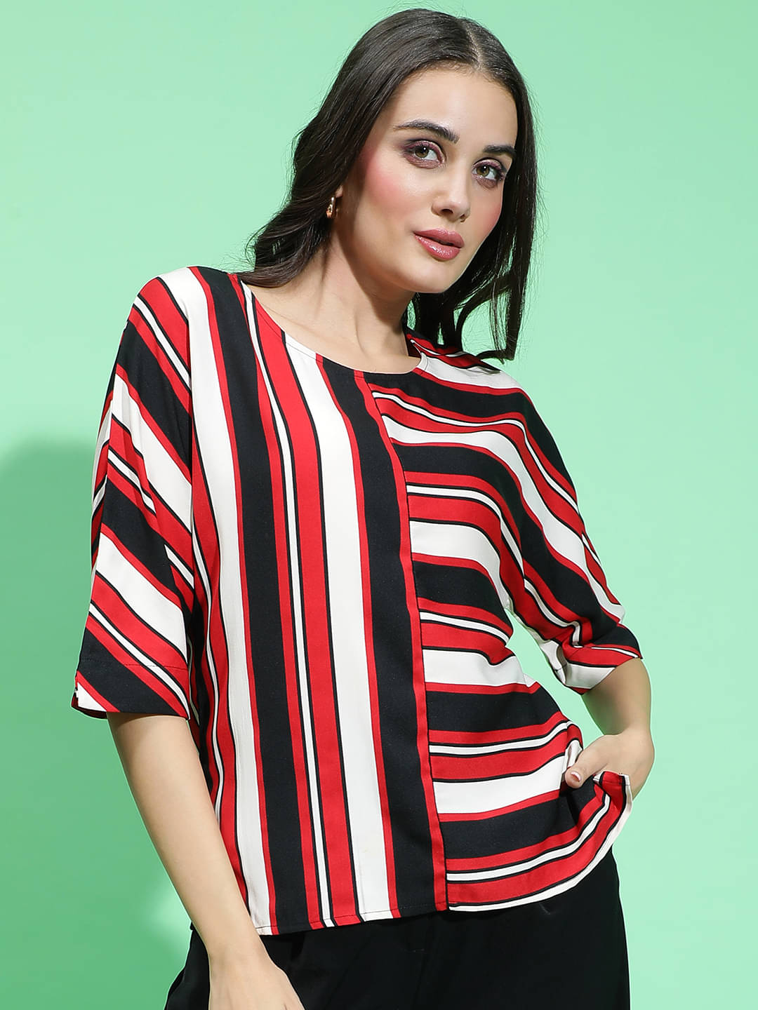 Oxolloxo Multicolor Polyester Women's Regular Top ( Pack of 1 ) Oxolloxo Multicolor Polyester Women's Regular Top ( Pack of 1 )