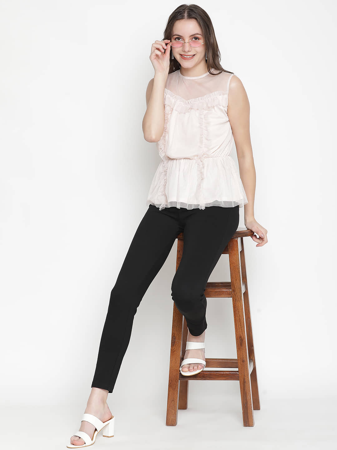 Oxolloxo Women's Polyester Regular Top ( Off White )
