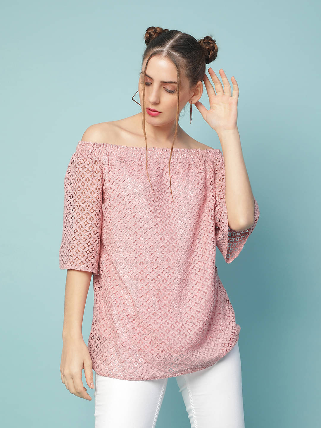 Oxolloxo Women's Cotton Regular Top ( Pink ) Oxolloxo Women's Cotton Regular Top ( Pink )
