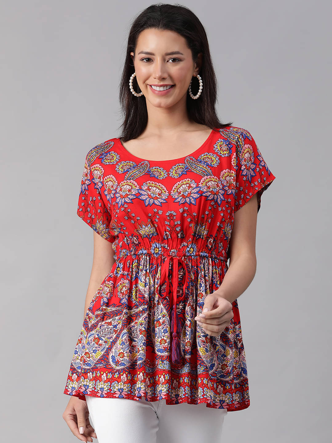 Oxolloxo Women's Viscose Rayon Regular Top ( Red ) Oxolloxo Women's Viscose Rayon Regular Top ( Red )