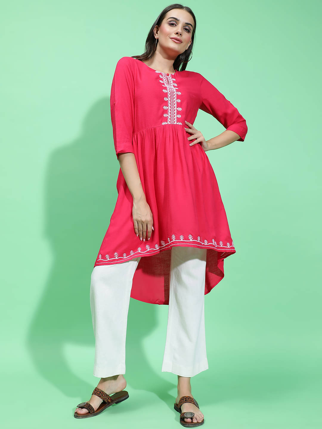     			Oxolloxo Women's Viscose Rayon Tunic ( Red )