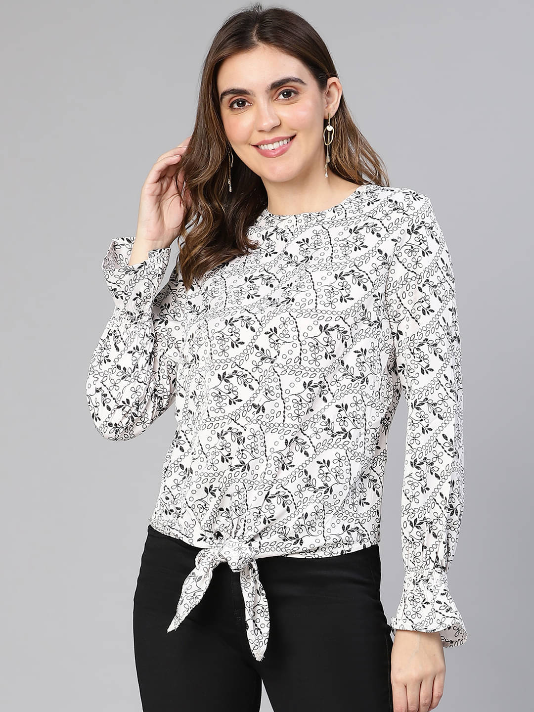     			Oxolloxo Women's Polyester Regular Top ( White )