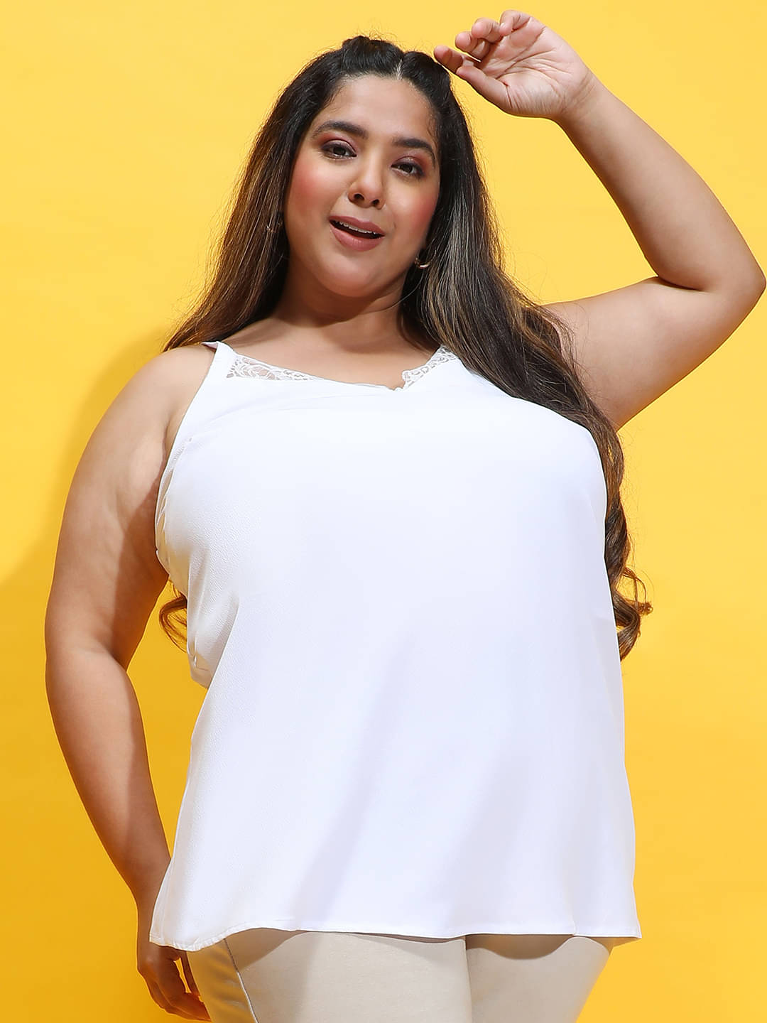 Oxolloxo Women's Polyester Regular Top ( White ) Oxolloxo Women's Polyester Regular Top ( White )