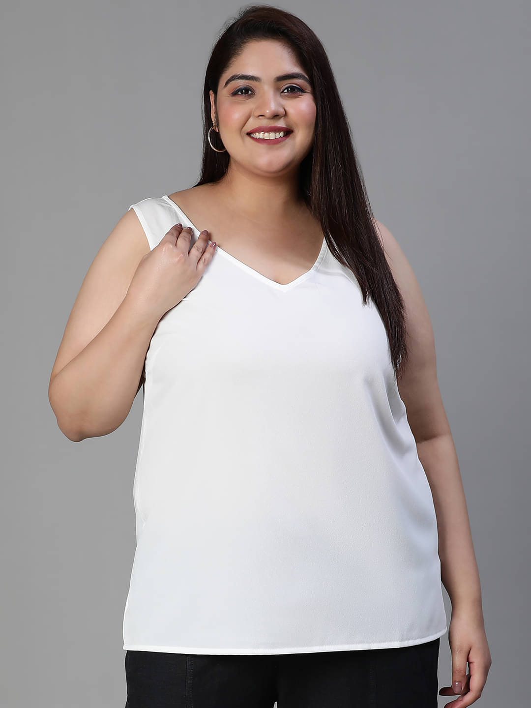Oxolloxo Women's Polyester Tank Top ( White ) Oxolloxo Women's Polyester Tank Top ( White )