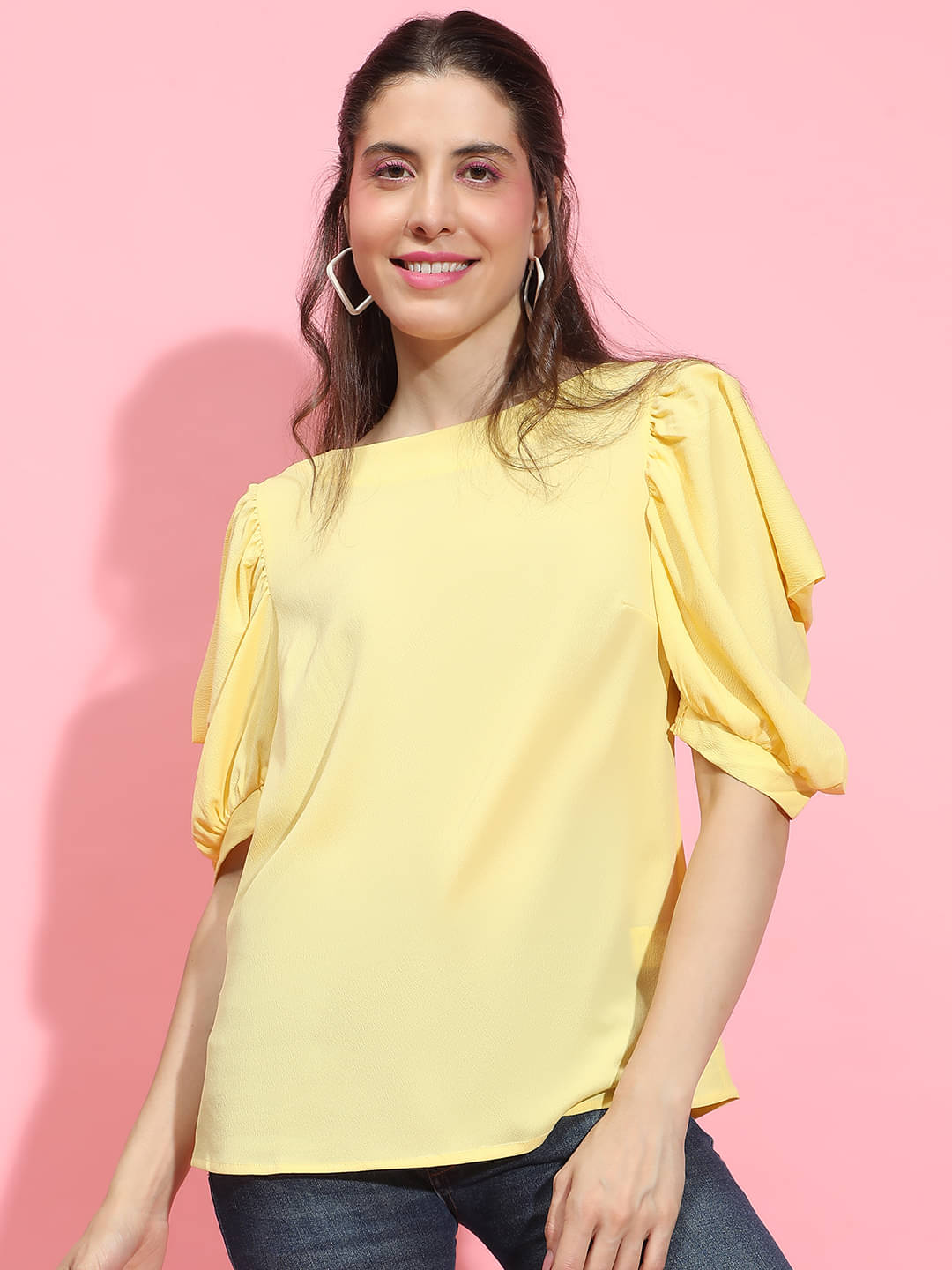     			Oxolloxo Women's Polyester Regular Top ( Yellow )