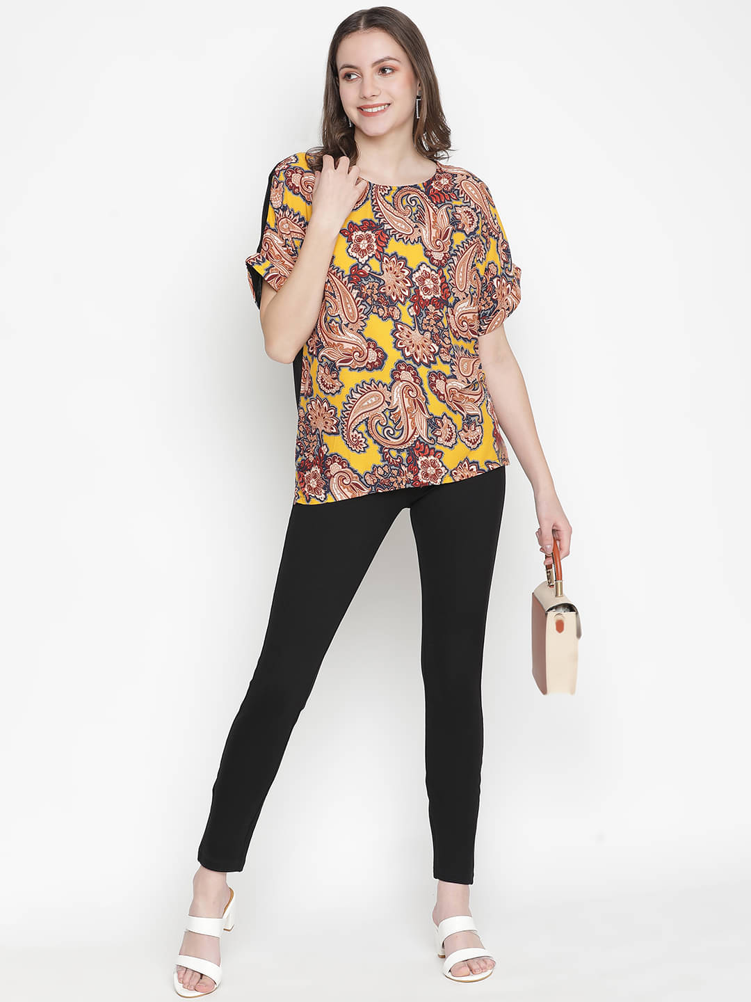 Oxolloxo Women's Viscose Rayon Regular Top ( Yellow )     			Oxolloxo Women's Viscose Rayon Regular Top ( Yellow )