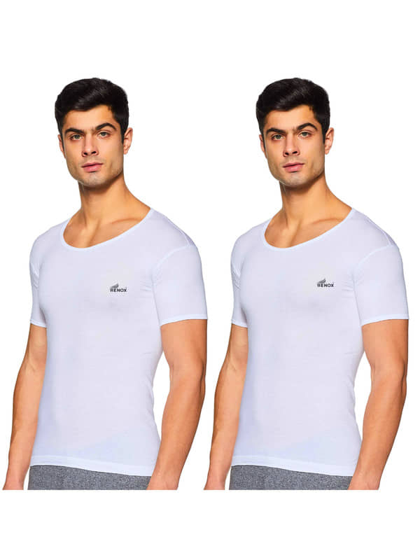 Renox Pack of 2 Cotton Tank For Men ( White ) - Nightwear & Loungewear | Buy online on ZillyBuy