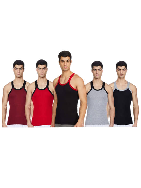     			Renox Pack of 5 Cotton Tank For Men ( Multicolor )