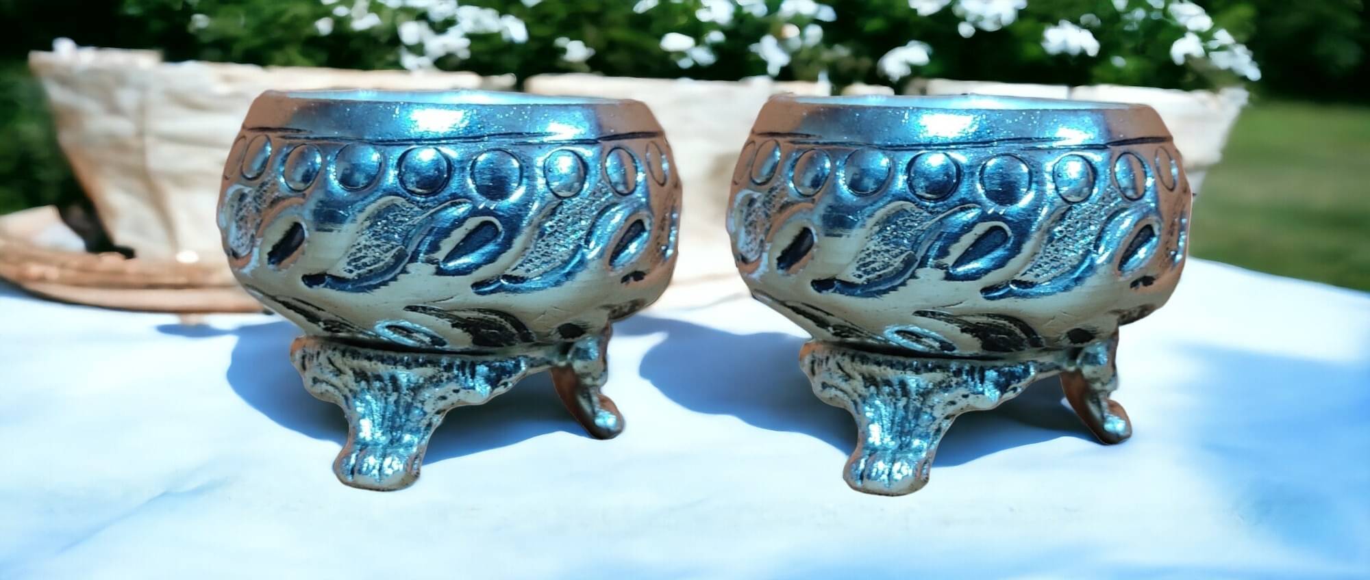 Sigaram Antique German Silver Kum Kum Cup With Lay For Home Pooja Decor K4386     			Sigaram Antique German Silver Kum Kum Cup With Lay For Home Pooja Decor K4386