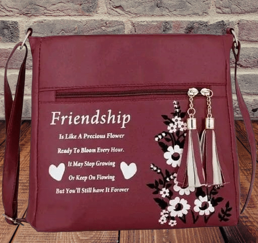     			The monaina crapt Sling Bag PU Set of 1 ( Red )