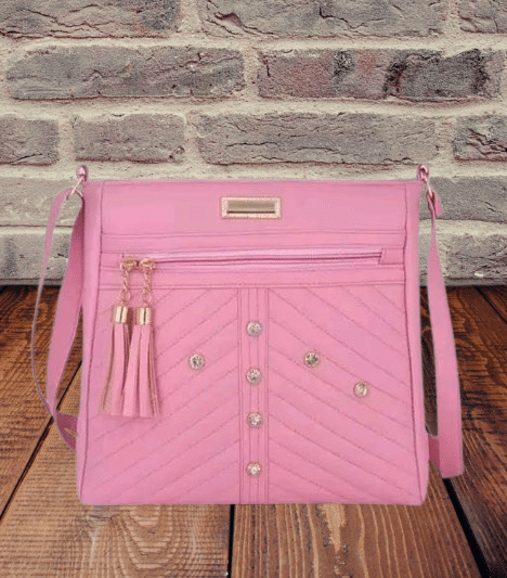     			The monaina crapt Sling Bag PU Set of 1 ( Pink )