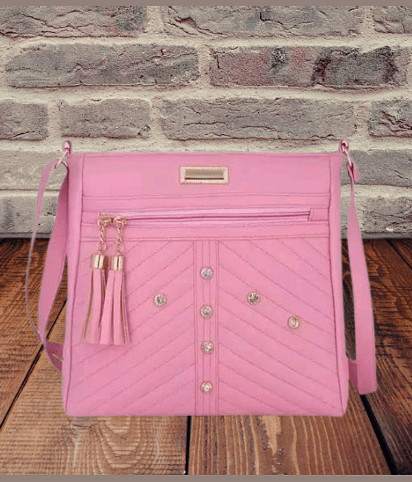 The monaina crapt Sling Bag PU Set of 1 ( Pink ) - Handbags | Buy online on ZillyBuy