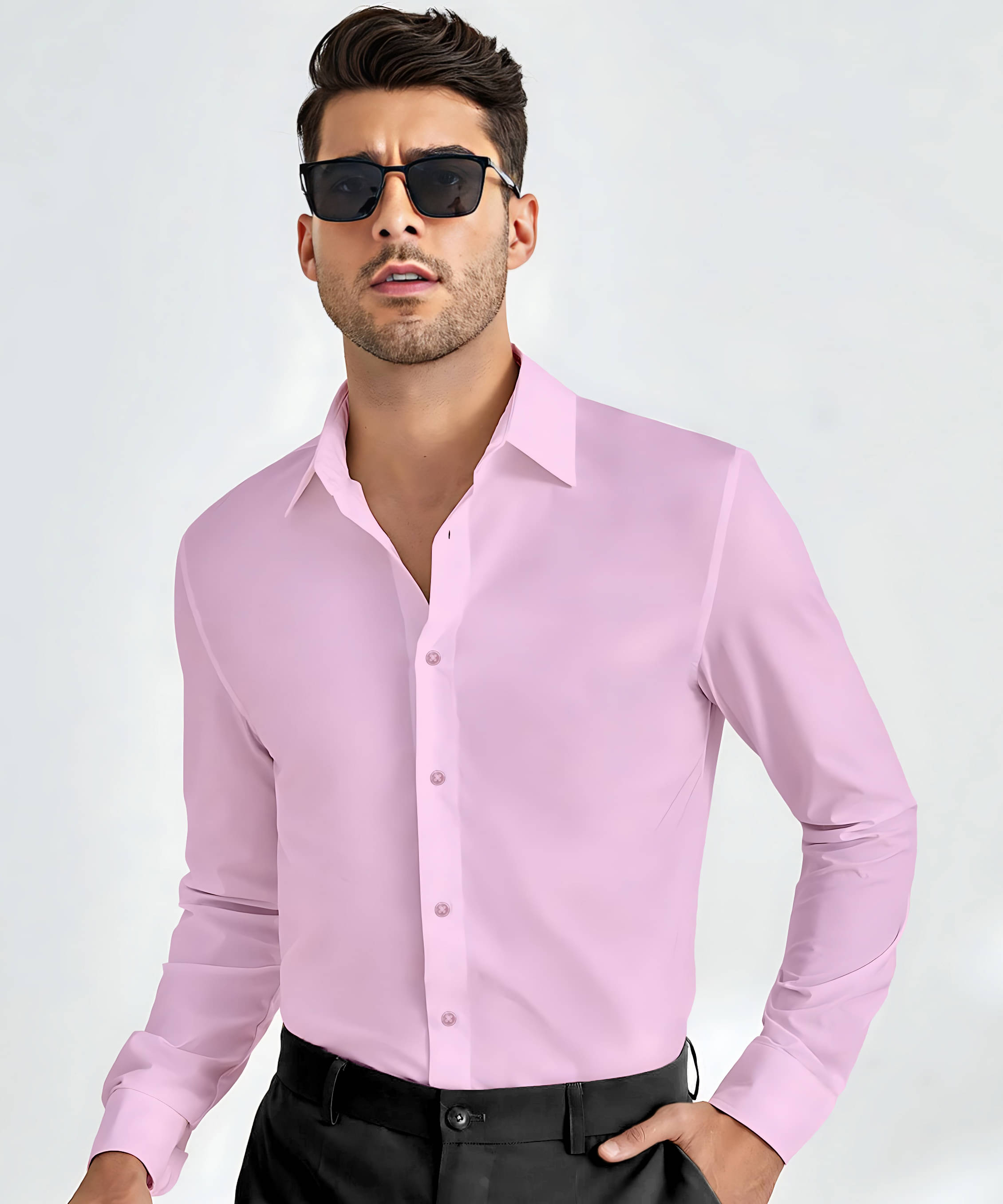 WEBRIC Cotton Blend Regular Fit Full Sleeves Men's Formal Shirt - Pink ( Pack of 1 ) WEBRIC Cotton Blend Regular Fit Full Sleeves Men's Formal Shirt - Pink ( Pack of 1 )