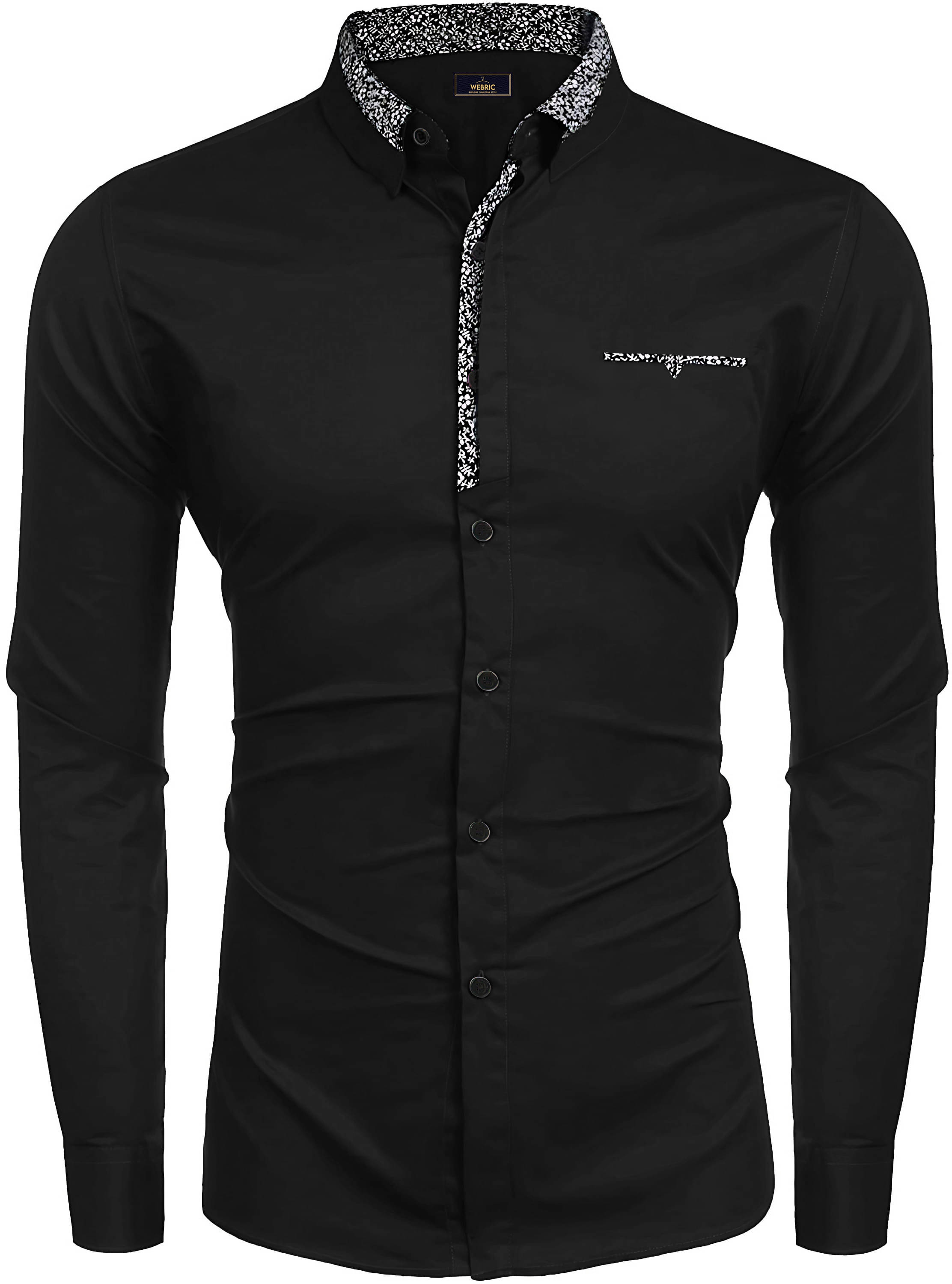     			WEBRIC Cotton Blend Regular Fit Full Sleeves Men's Formal Shirt - Black ( Pack of 1 )