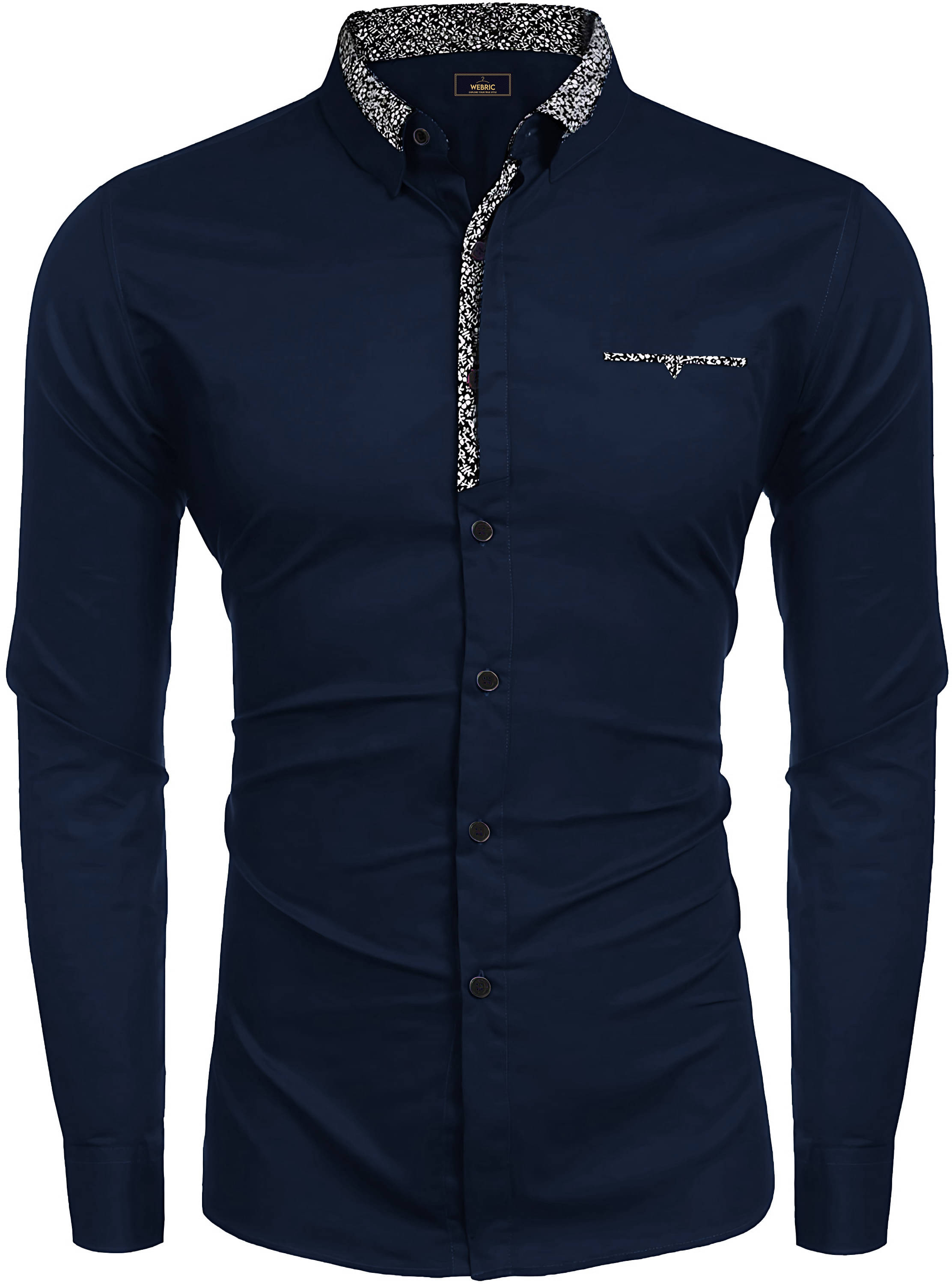     			WEBRIC Cotton Blend Regular Fit Full Sleeves Men's Formal Shirt - Navy Blue ( Pack of 1 )
