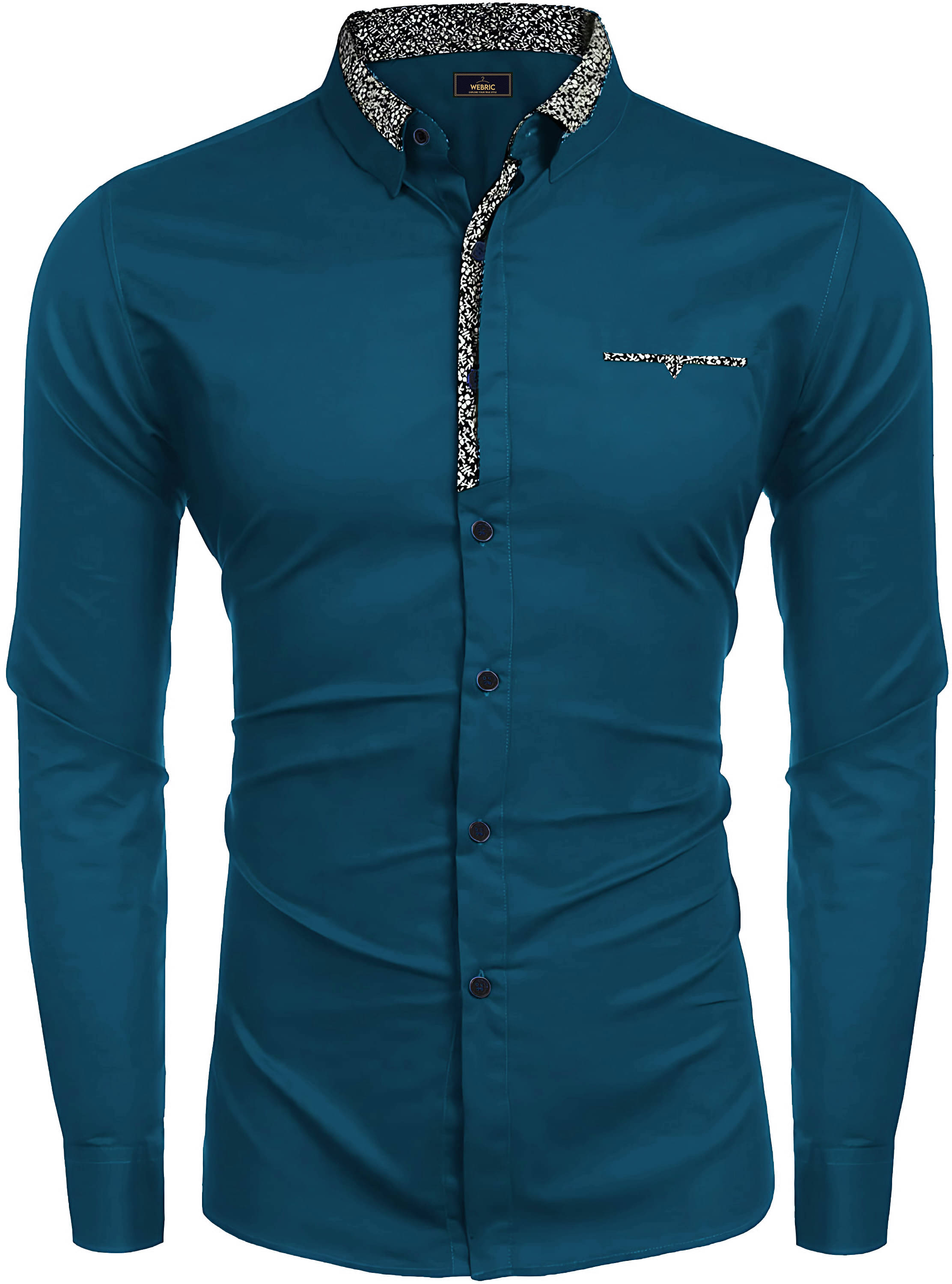     			WEBRIC Cotton Blend Regular Fit Full Sleeves Men's Formal Shirt - Teal ( Pack of 1 )