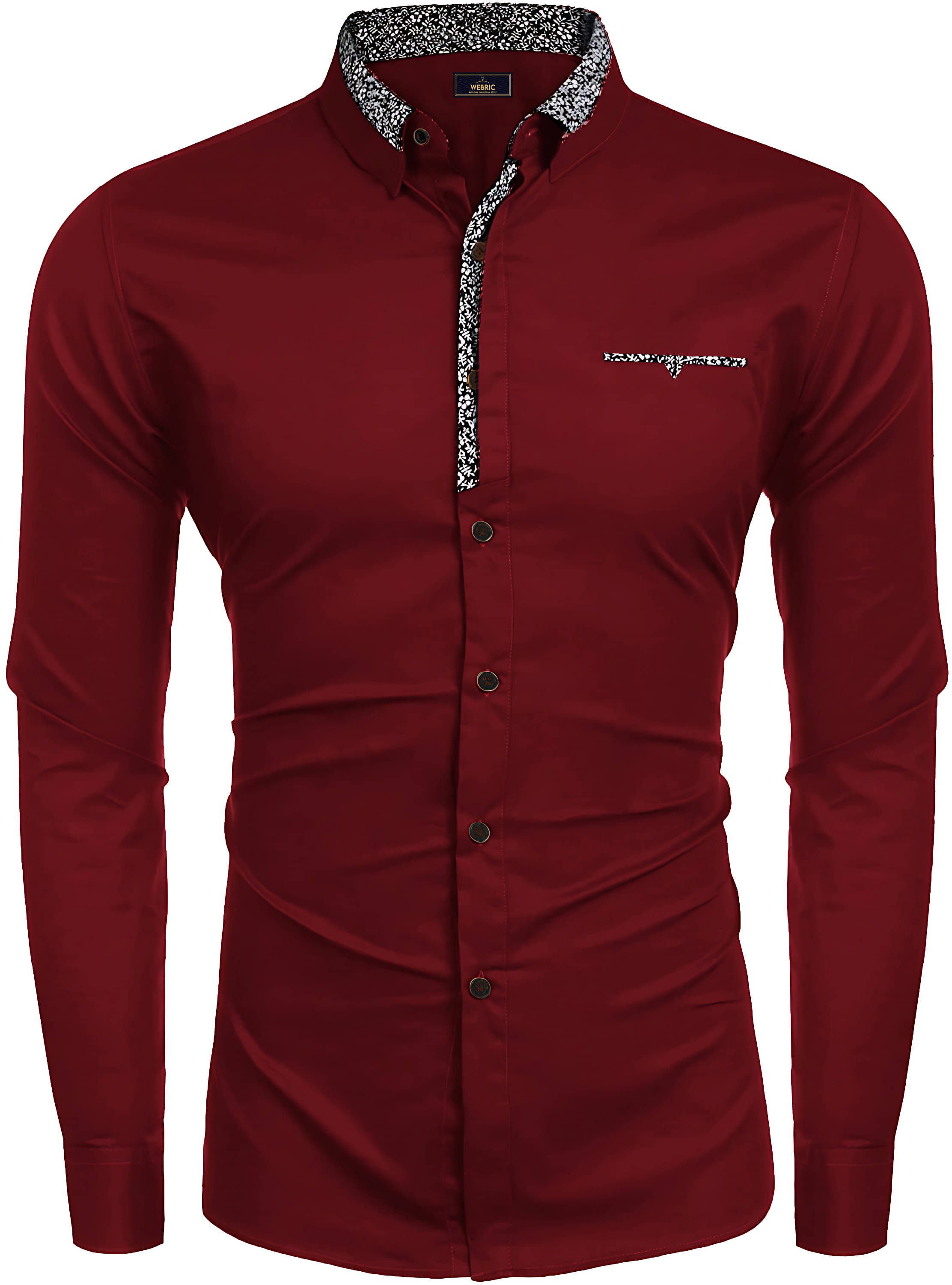     			WEBRIC Cotton Blend Regular Fit Full Sleeves Men's Formal Shirt - Maroon ( Pack of 1 )
