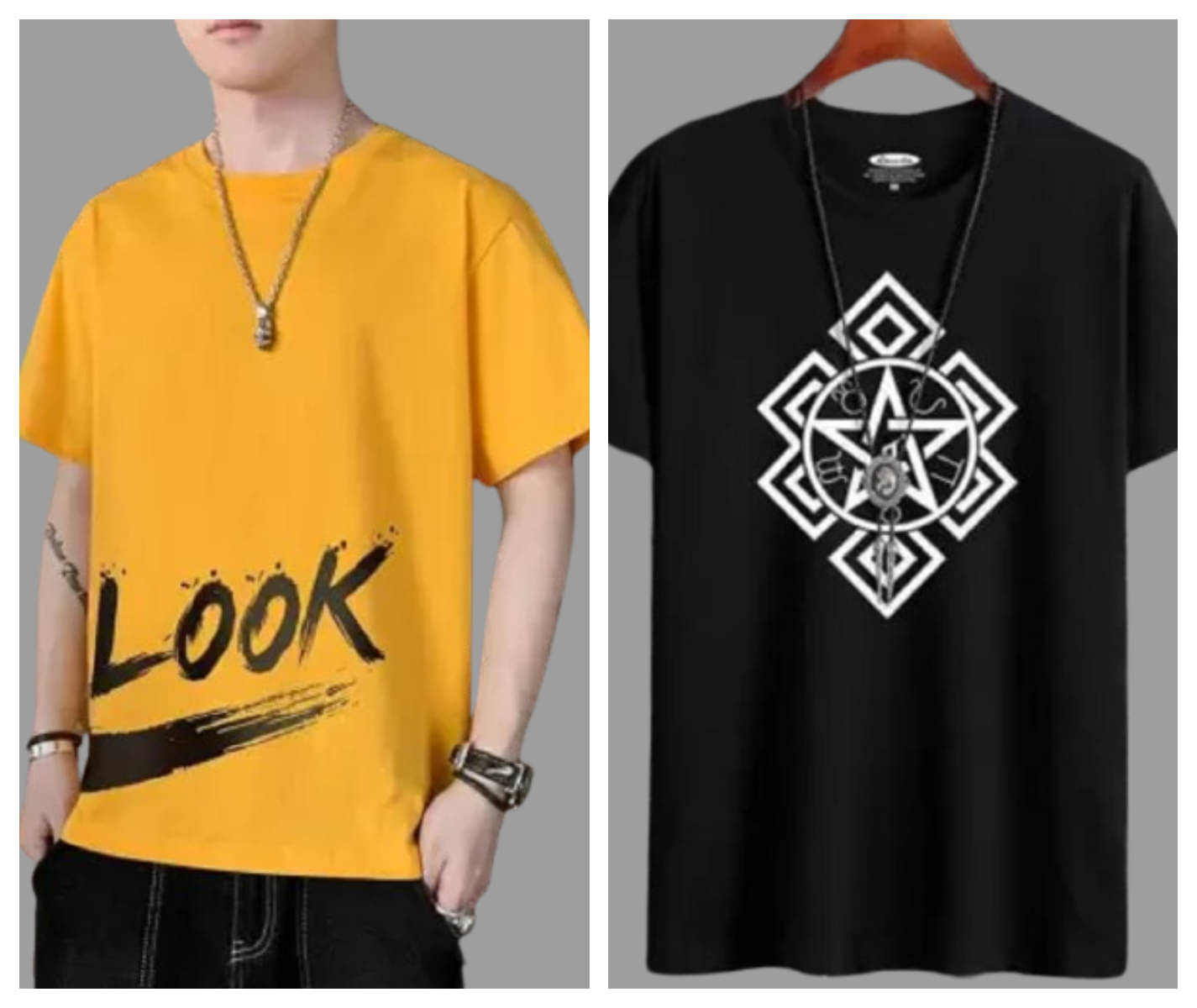 attitude start of fashion Polyester Regular Fit Printed Half Sleeves Men's Round T-Shirt - Black ( Pack of 2 ) attitude start of fashion Polyester Regular Fit Printed Half Sleeves Men's Round T-Shirt - Black ( Pack of 2 )