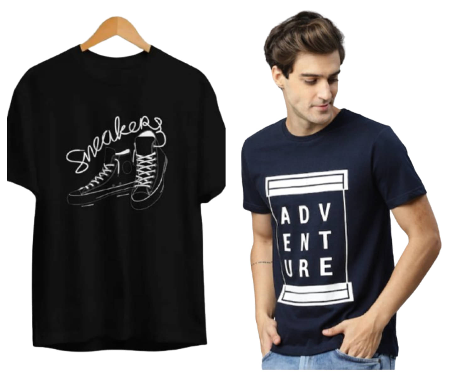 attitude start of fashion Polyester Regular Fit Printed Half Sleeves Men's Round T-Shirt - Blue ( Pack of 2 )     			attitude start of fashion Polyester Regular Fit Printed Half Sleeves Men's Round T-Shirt - Blue ( Pack of 2 )