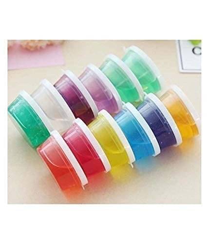     			freedy Set of 12 Flexible Crystal Slime Magic Mud Soft Transparent Jelly Clay Putty Toys for Kids Boys Girls with Clay Modelling Tools Non Toxic - Multi Color c