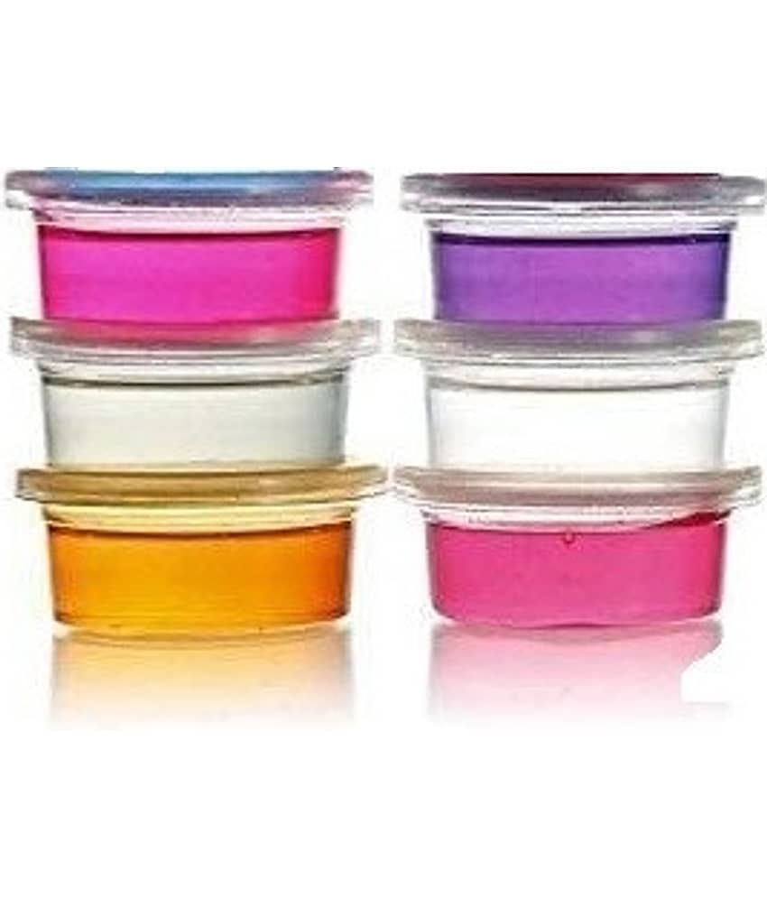 freedy Set of 6 Flexible Crystal Slime Magic Mud Soft Transparent Jelly Clay Putty Toys for Kids Boys Girls with Clay Modelling Tools Non Toxic - Multi Color f - Stationery | Buy online on ZillyBuy