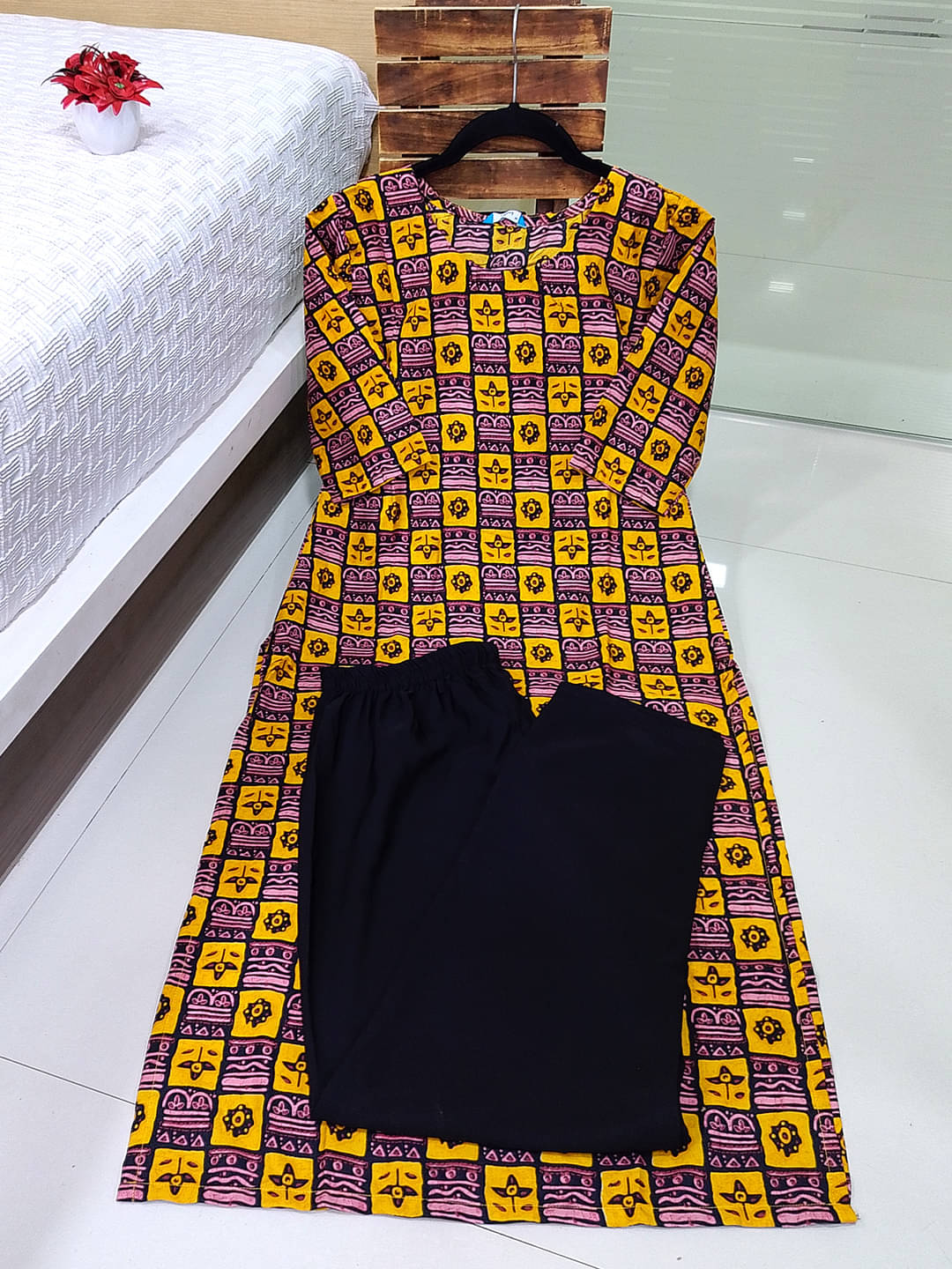 1 Stop Fashion Crepe Printed Kurti With Pants Women's Stitched Salwar Suit - Multicoloured ( Pack of 1 ) 1 Stop Fashion Crepe Printed Kurti With Pants Women's Stitched Salwar Suit - Multicoloured ( Pack of 1 )