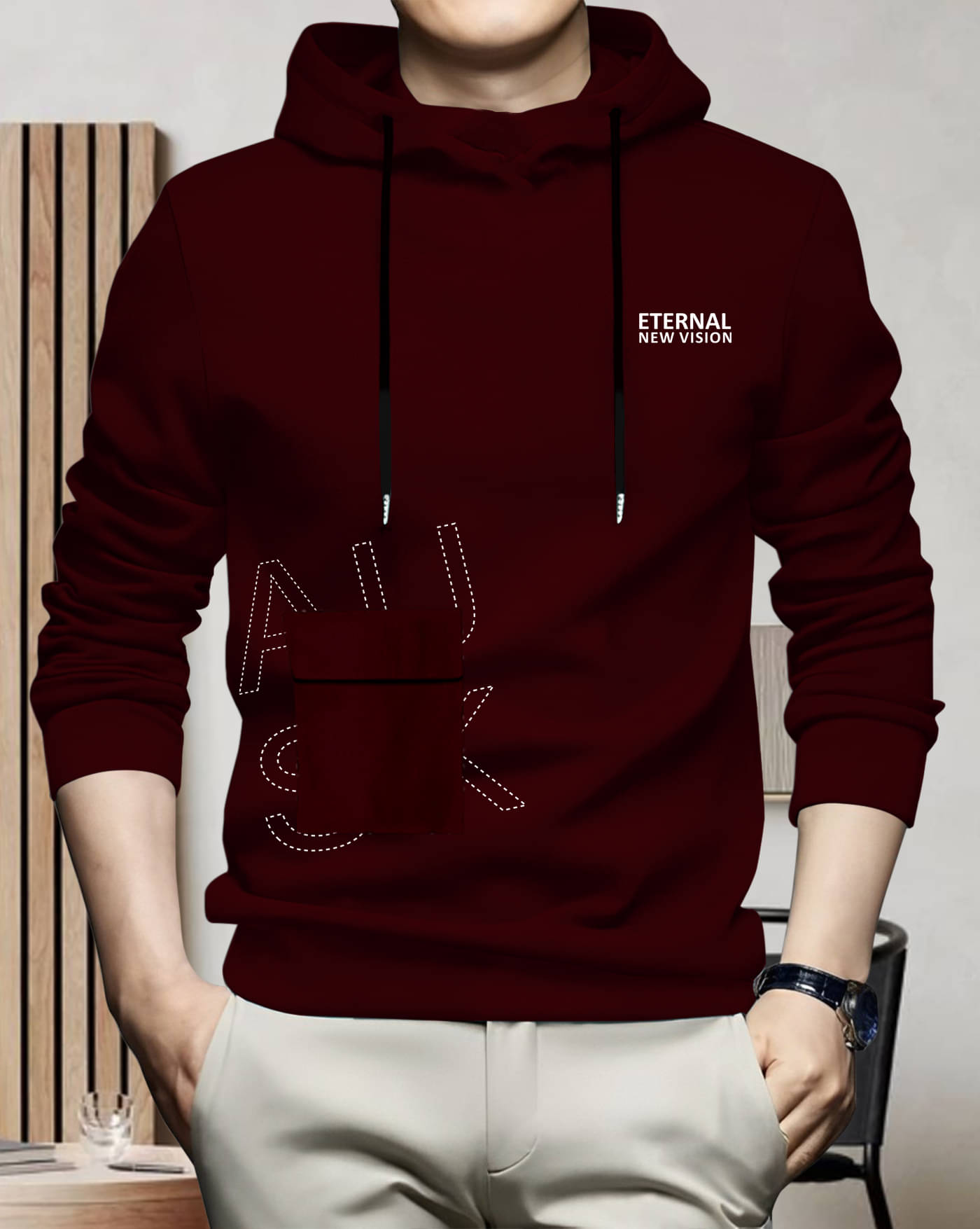 AOOSH Cotton Blend Regular Fit Printed Full Sleeves Men's Hooded T-Shirt - Maroon ( Pack of 1 ) AOOSH Cotton Blend Regular Fit Printed Full Sleeves Men's Hooded T-Shirt - Maroon ( Pack of 1 )