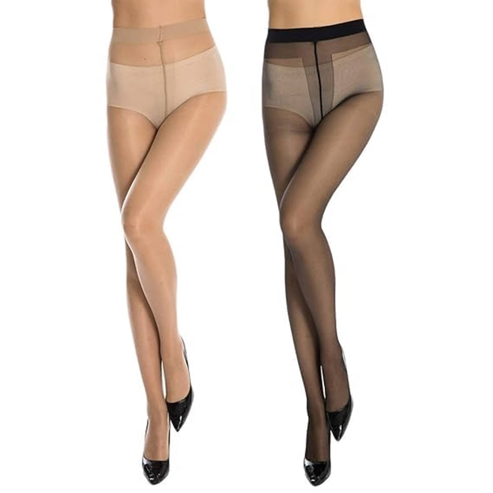 ATIPRIYA Pack of 2 Women's Nylon Full length Stockings ( Beige,Black ) ATIPRIYA Pack of 2 Women's Nylon Full length Stockings ( Beige,Black )