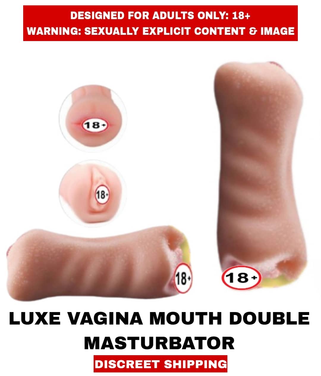 Adult Sex Toys Real Feel L U X E 2in1 Pocket Pussy Vagina and Mouth Double Side Masturbator Silicon Masturbator For Men