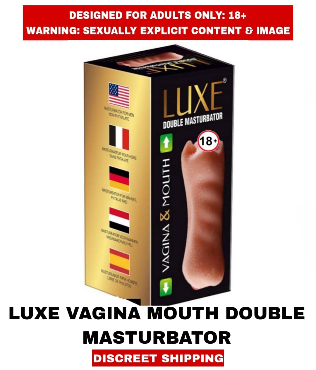 Adult Sex Toys Real Feel L U X E 2in1 Pocket Pussy Vagina and Mouth Double Side Masturbator Silicon Masturbator For Men