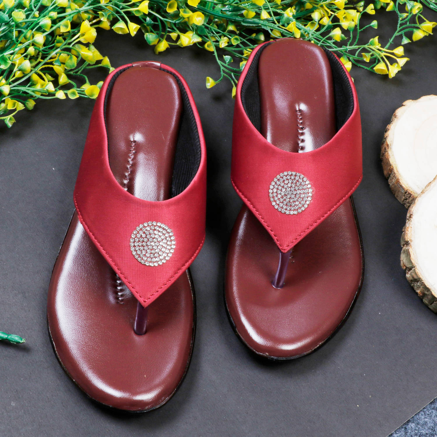     			Aroom Red Women's Flats