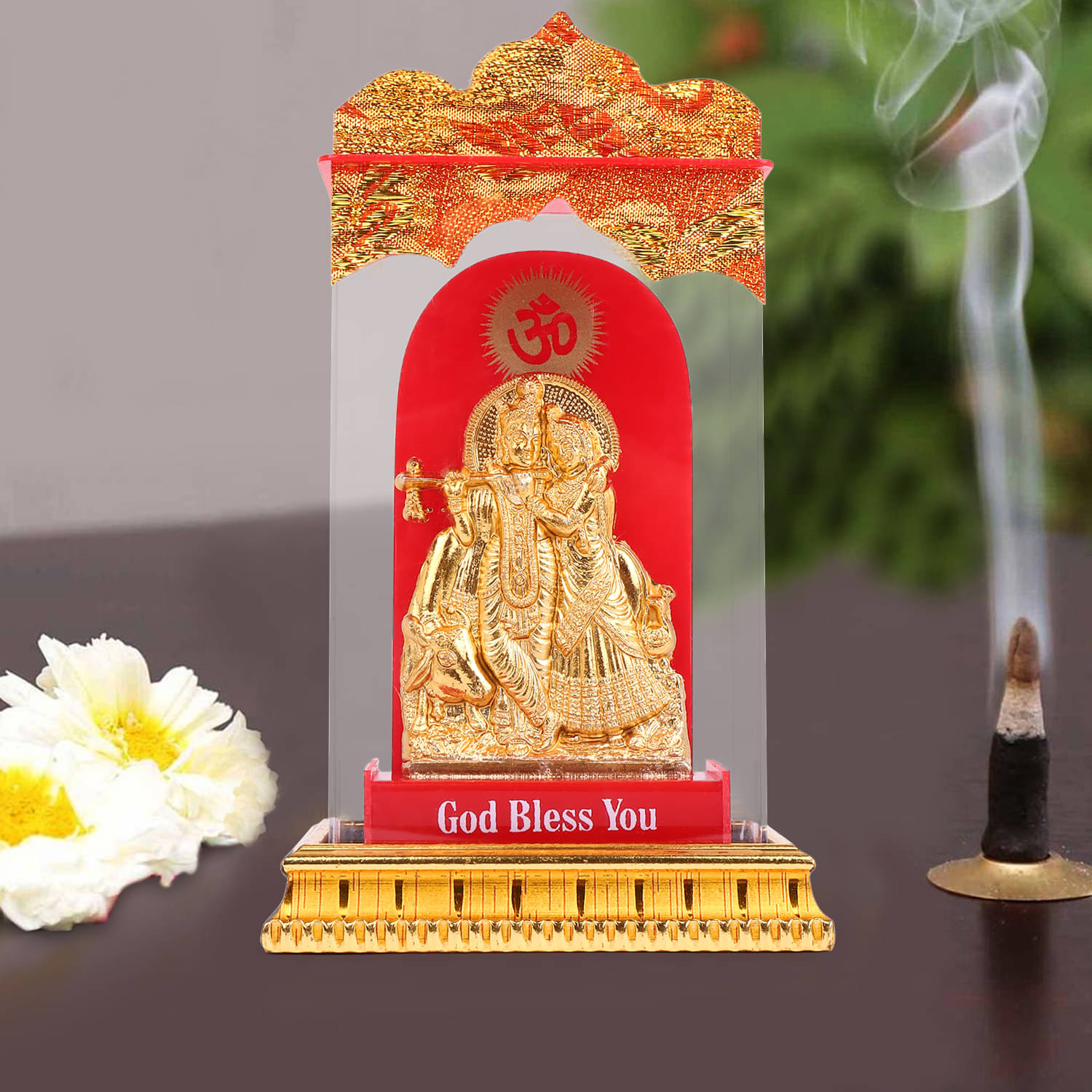     			Awesome Craft Glass Radha Krishna Idol ( 10 cm )