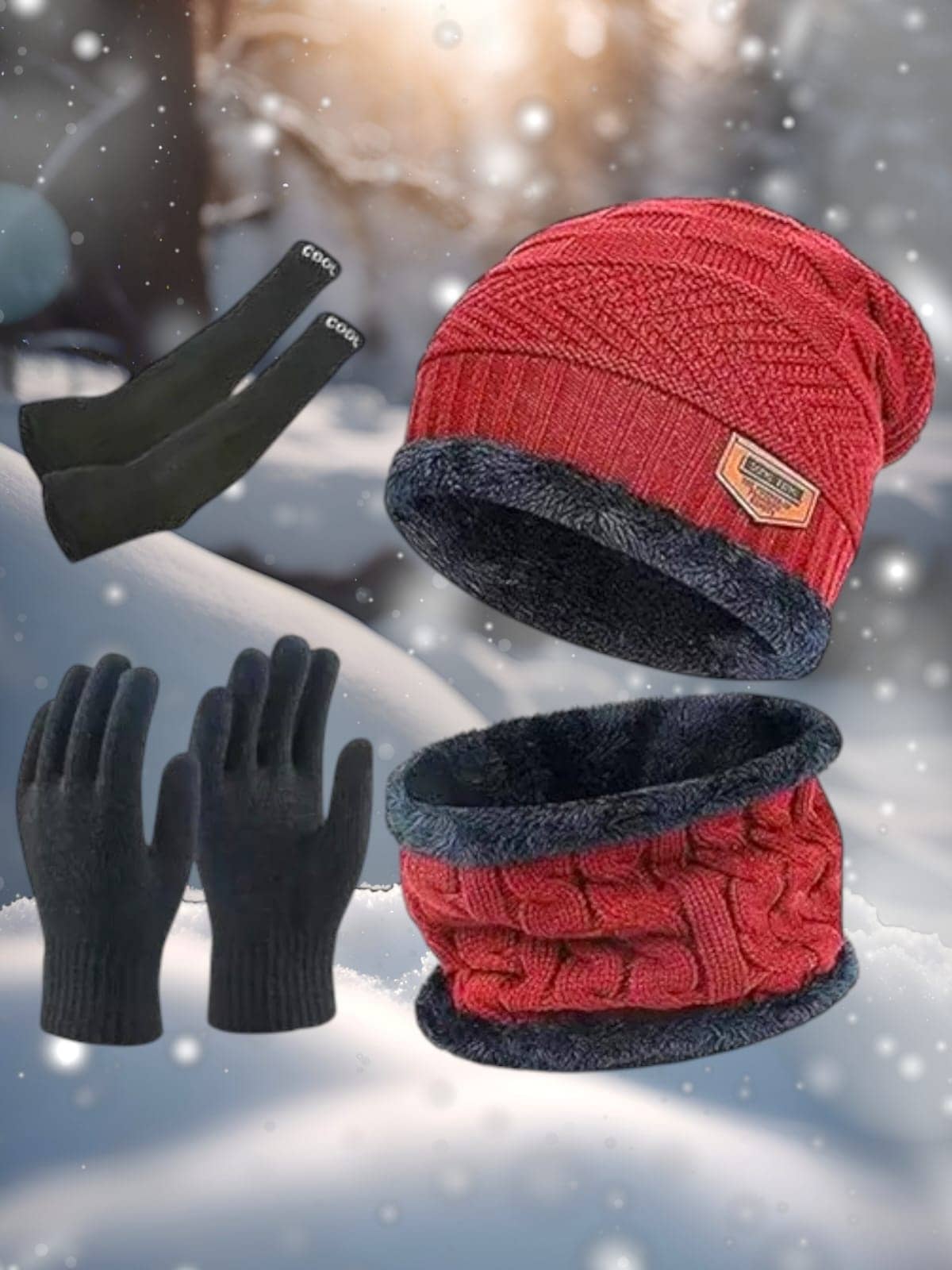 Benicia Black Woollen Women's Cap ( Pack of 4 )