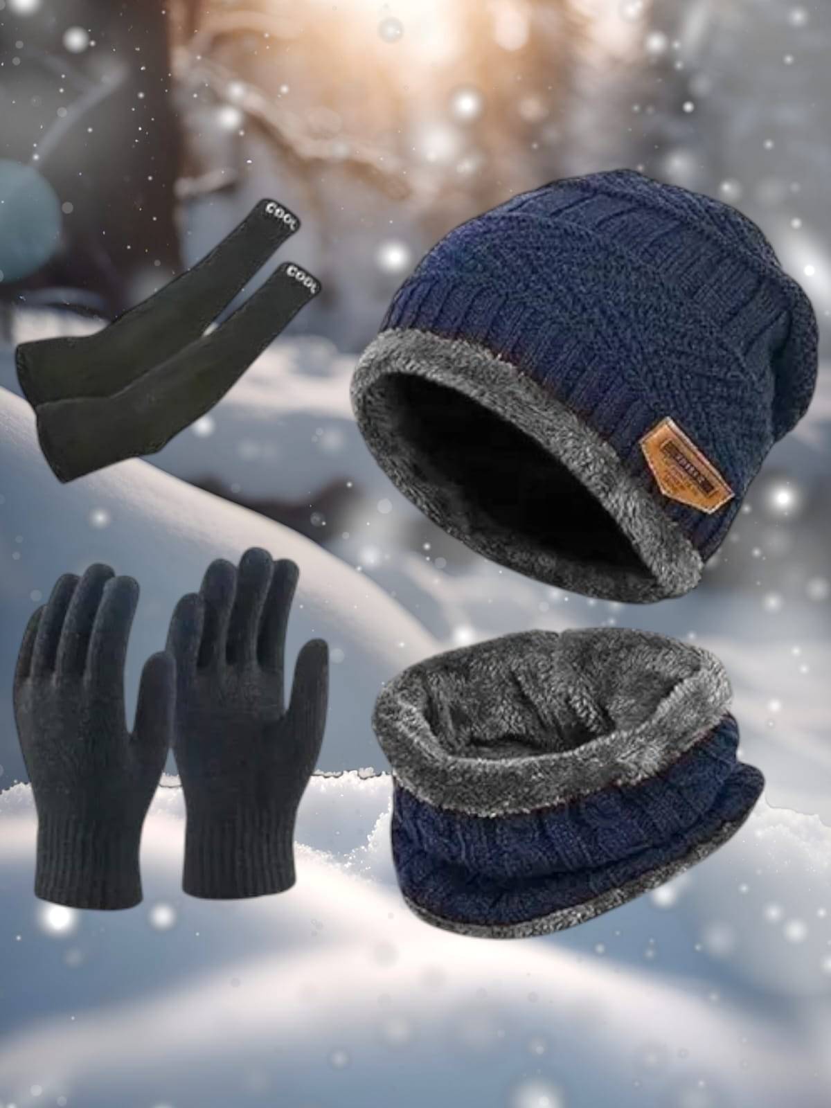     			Benicia Navy Woollen Women's Cap ( Pack of 4 )