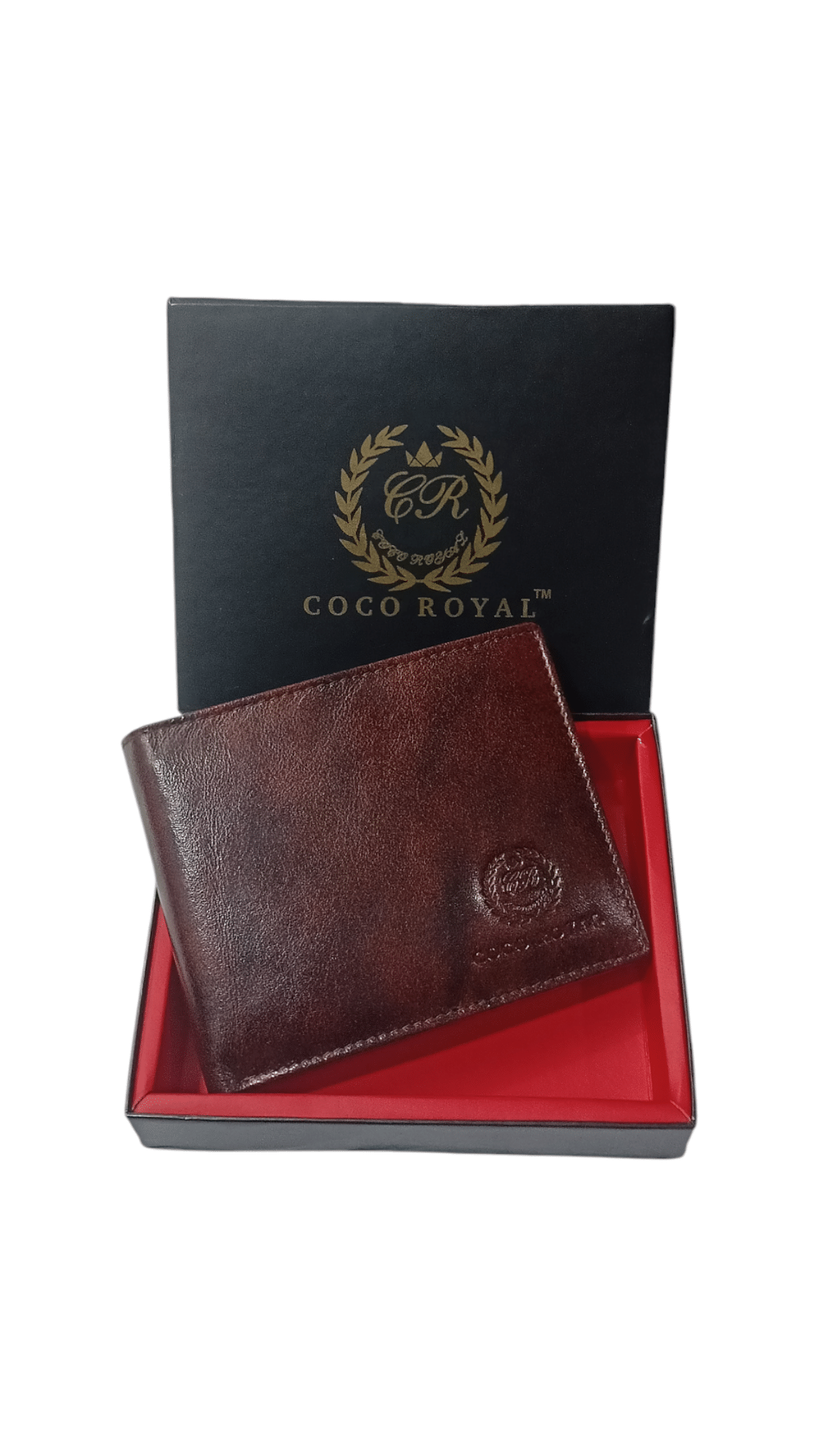     			COCO ROYAL 100% Leather Colorblock Men's Two Fold Wallet With 10 Slots For Card ( Brown , Pack of 1 )