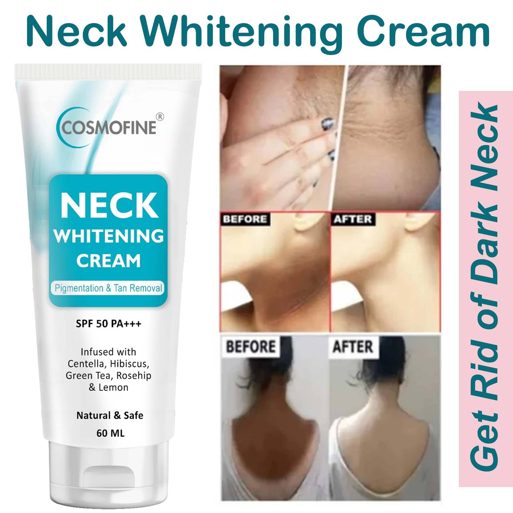     			COSMOFINE Neck Whitening Cream Underarm Whitening Night Cream for All Skin Type 60 ml (Pack of 1)