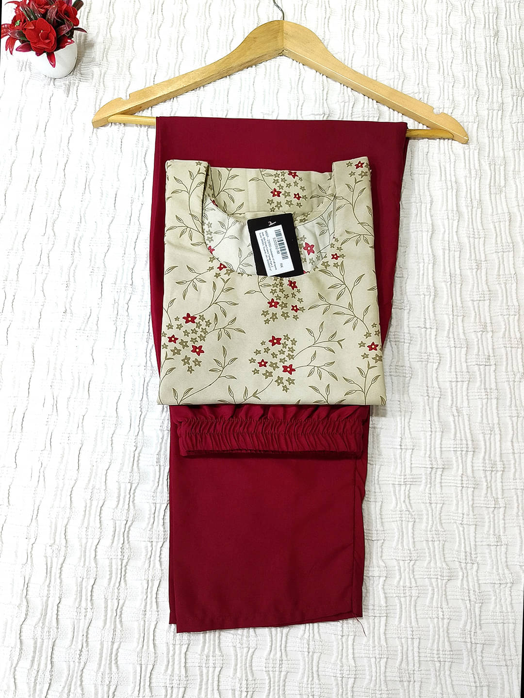 Ethnicbasket Crepe Printed Kurti With Pants Women's Stitched Salwar Suit - Beige ( Pack of 1 )     			Ethnicbasket Crepe Printed Kurti With Pants Women's Stitched Salwar Suit - Beige ( Pack of 1 )