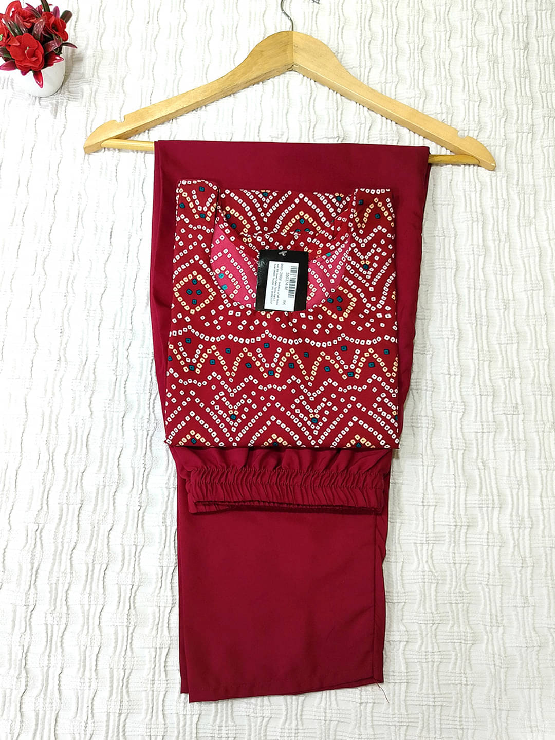 Ethnicbasket Crepe Printed Kurti With Pants Women's Stitched Salwar Suit - Maroon ( Pack of 1 ) Ethnicbasket Crepe Printed Kurti With Pants Women's Stitched Salwar Suit - Maroon ( Pack of 1 )