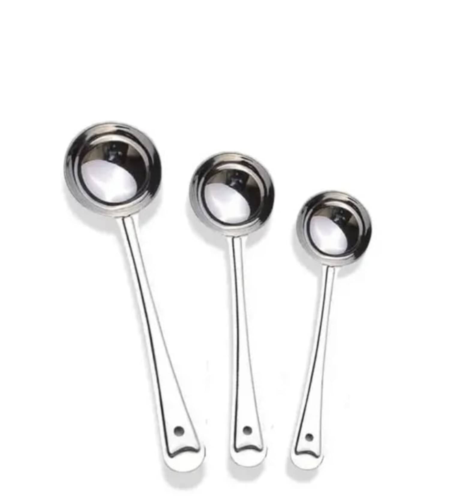 FROTOOL BIG SPOON SET Plain Stainless Steel Spatula Set 80 ml Silver ( Set of 3 ) FROTOOL BIG SPOON SET Plain Stainless Steel Spatula Set 80 ml Silver ( Set of 3 )