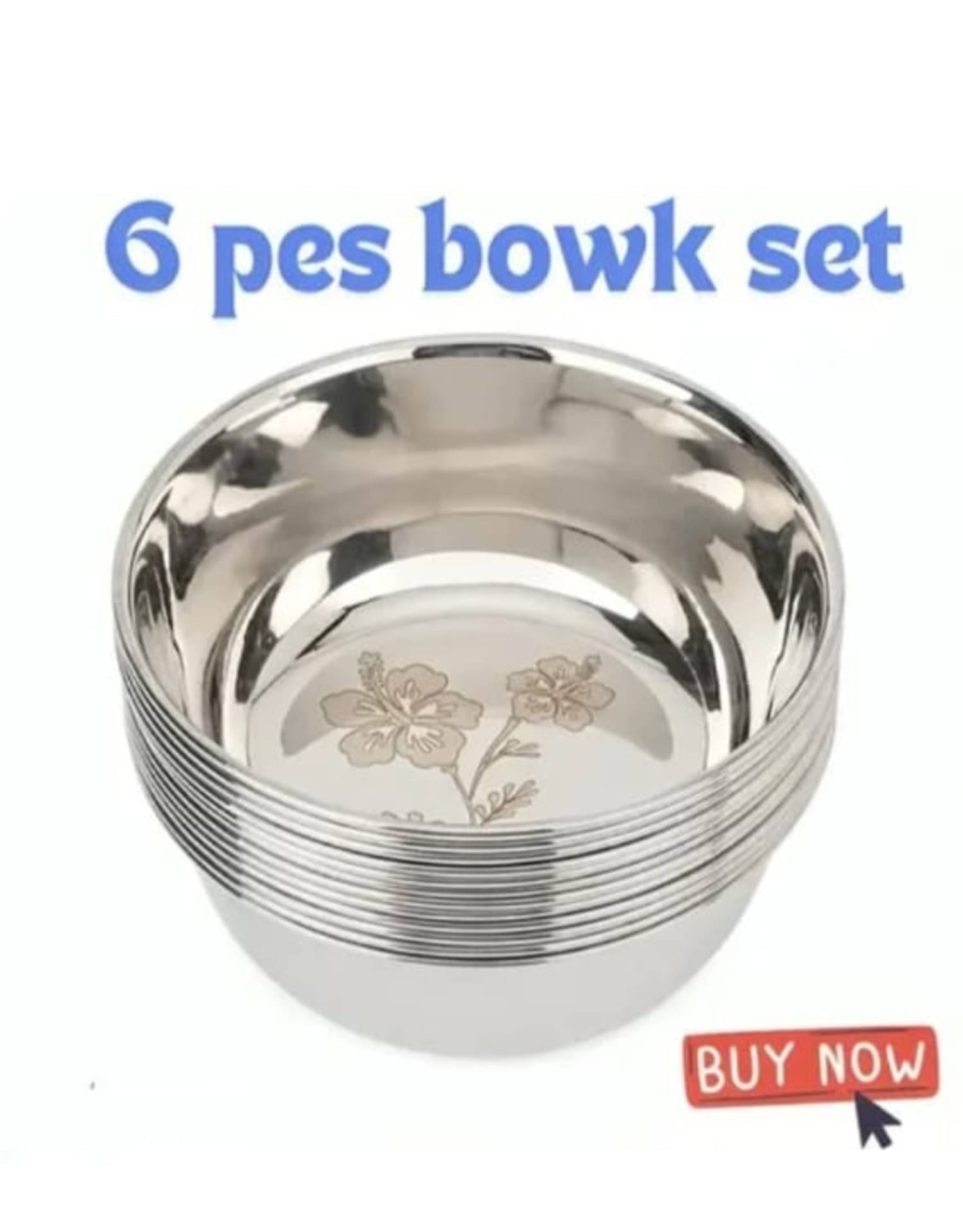     			FROTOOL Steel Laser Printed Serving Bowl 8 cm ( Set of 6 ) Silver