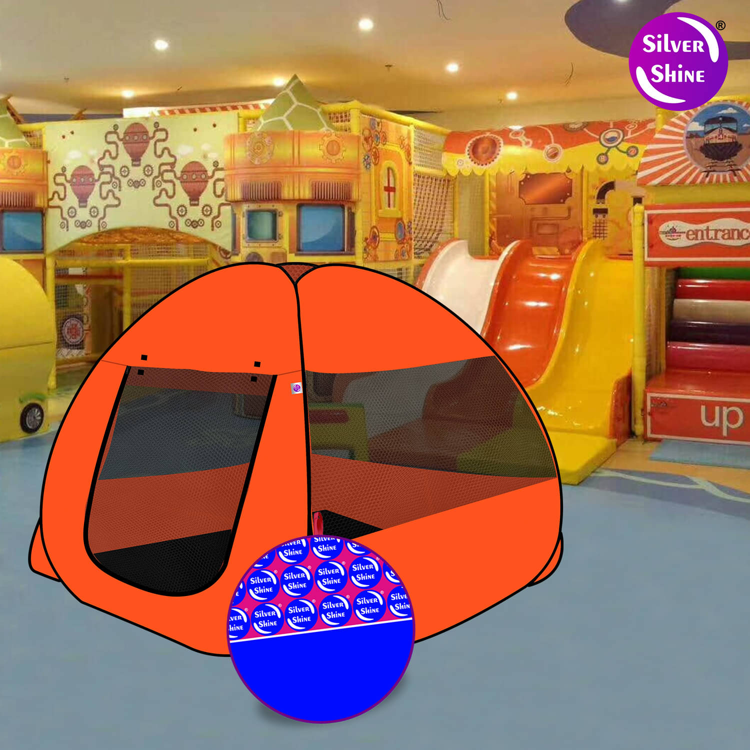 Foldable Orange Patterns Popup Kids Play Tent House Foldable Orange Patterns Popup Kids Play Tent House