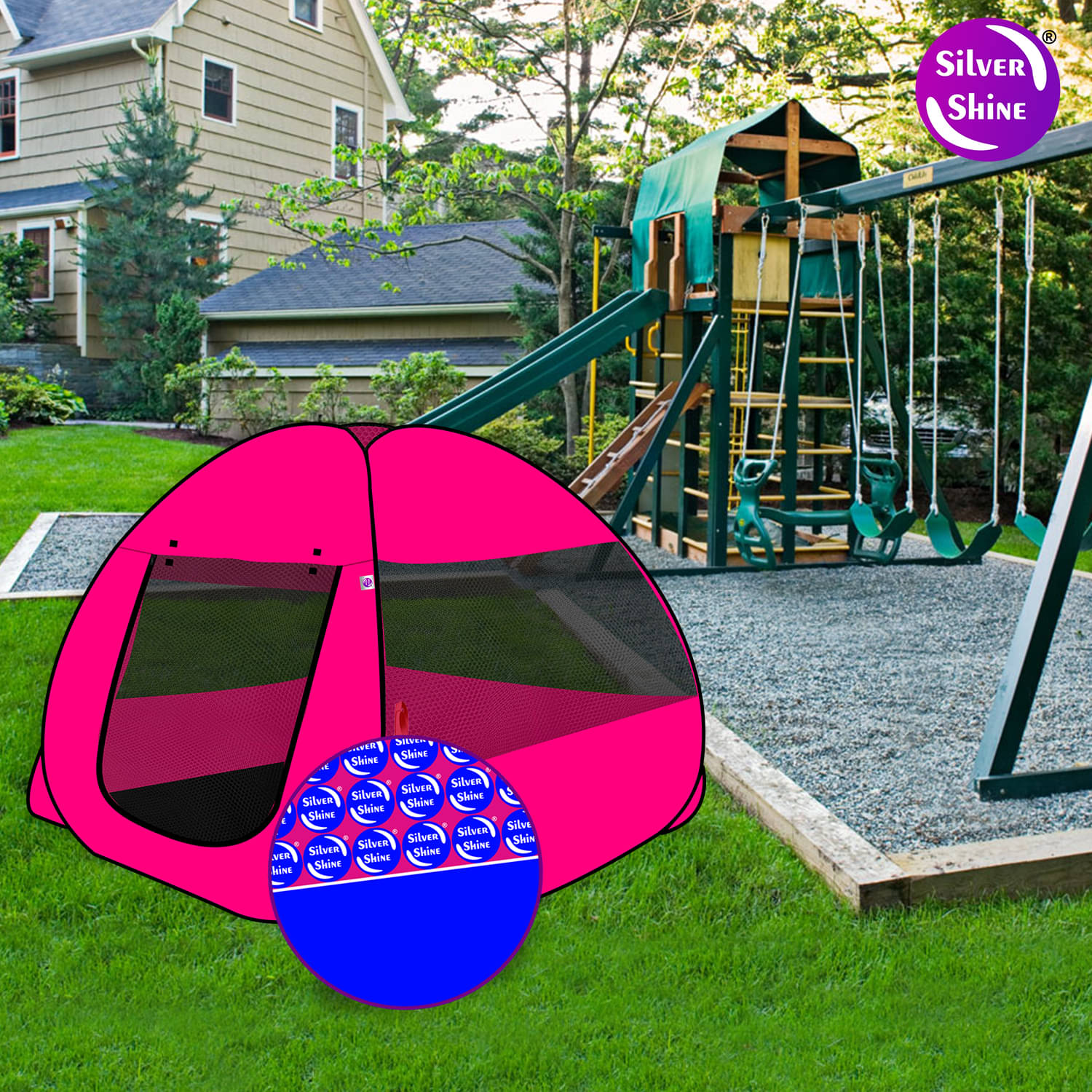 Foldable Pink Patterns Popup Kids Play Tent House Foldable Pink Patterns Popup Kids Play Tent House