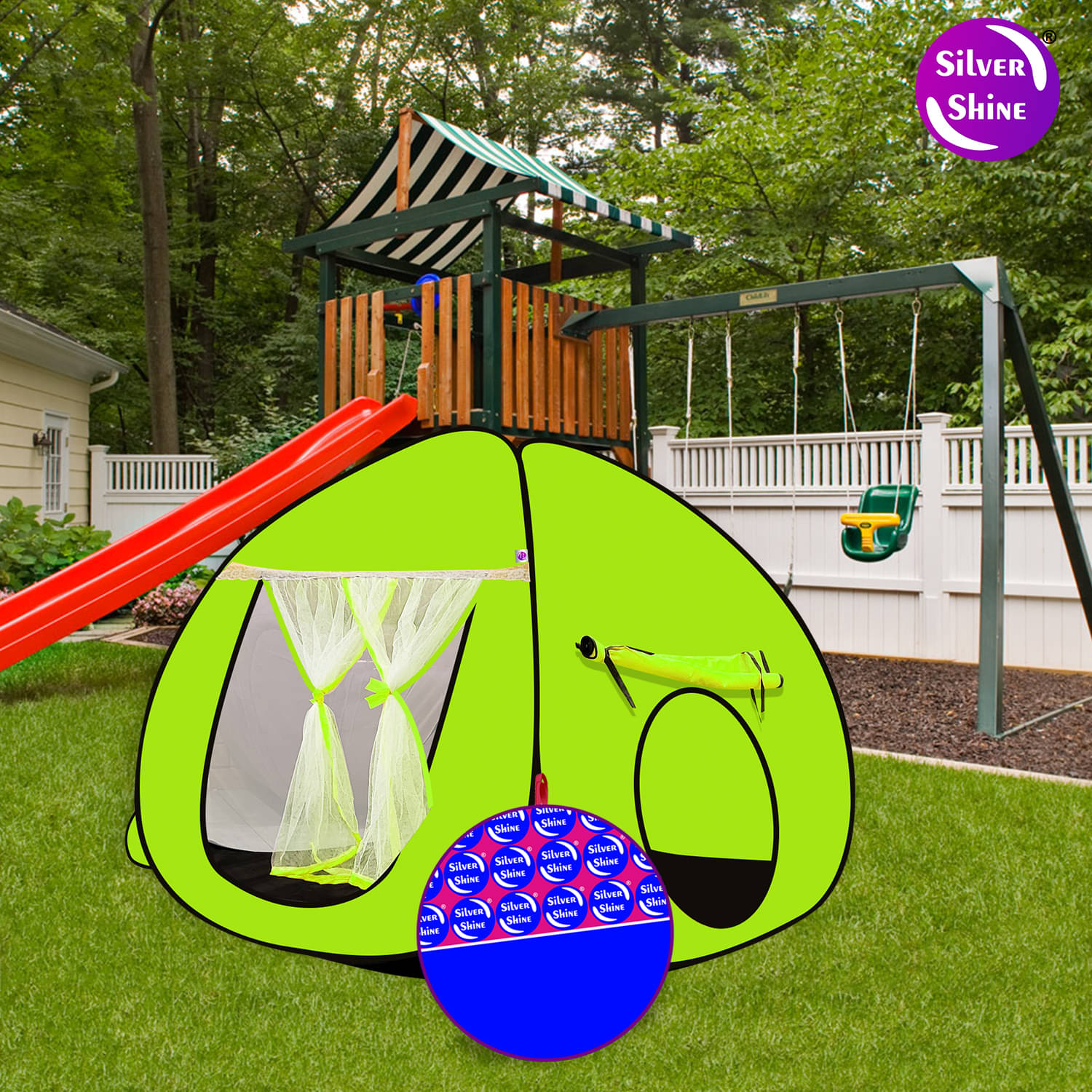     			Foldable delightful patterns Popup Kids Play Tent House for Multi Purpose