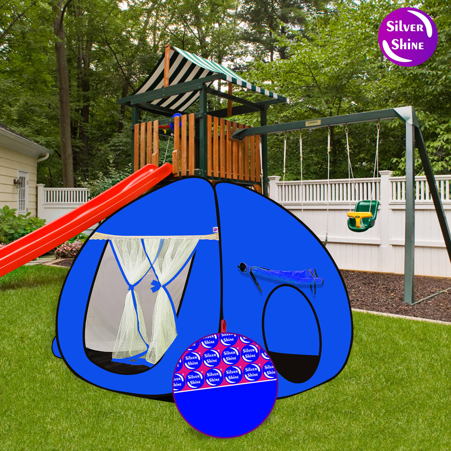     			Foldable delightful patterns Popup Kids Play Tent House for Multi Purpose