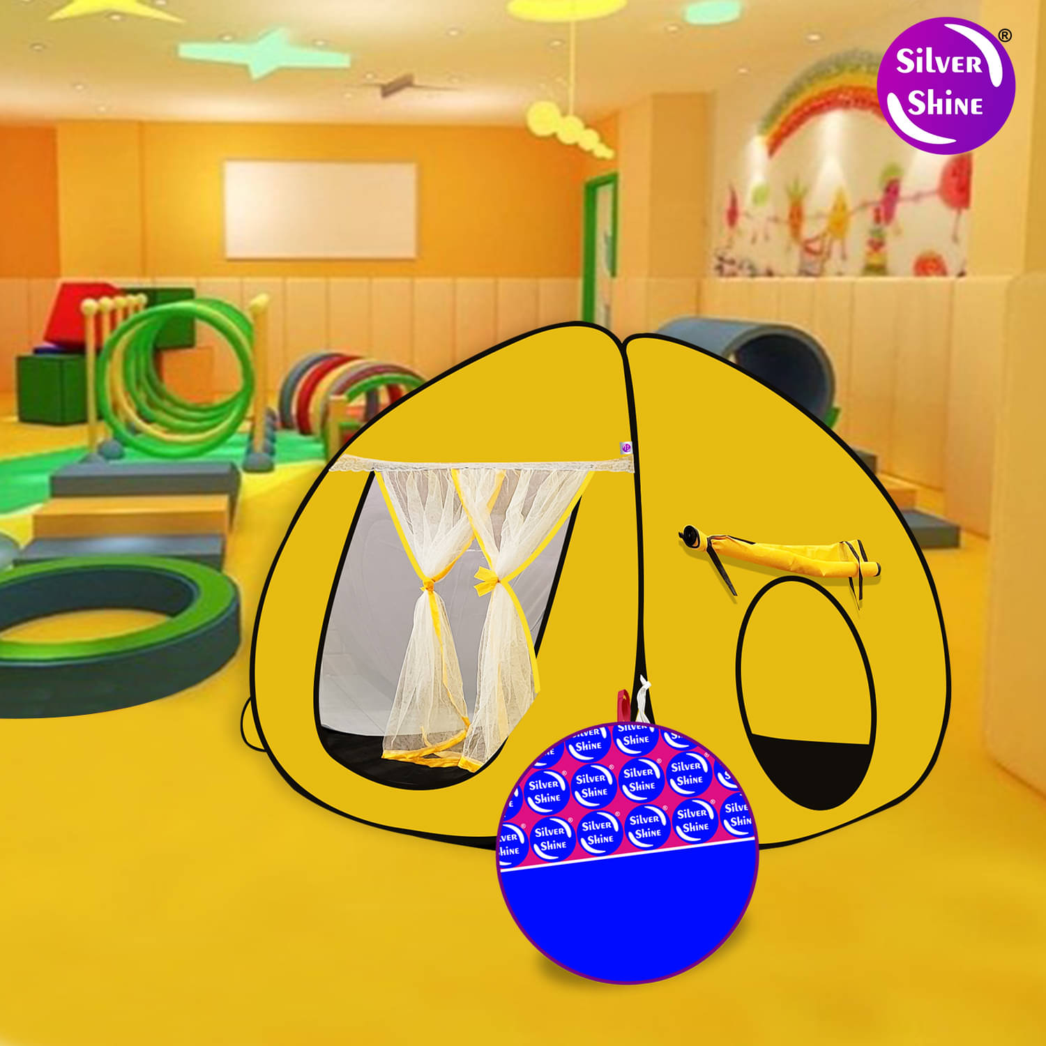     			Foldable delightful patterns Popup Kids Play Tent House for Multi Purpose