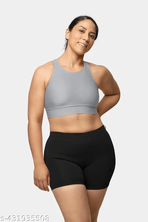     			LOVE LONDON Grey Cotton Blend Non Padded Women's Sports Bra ( Pack of 1 )