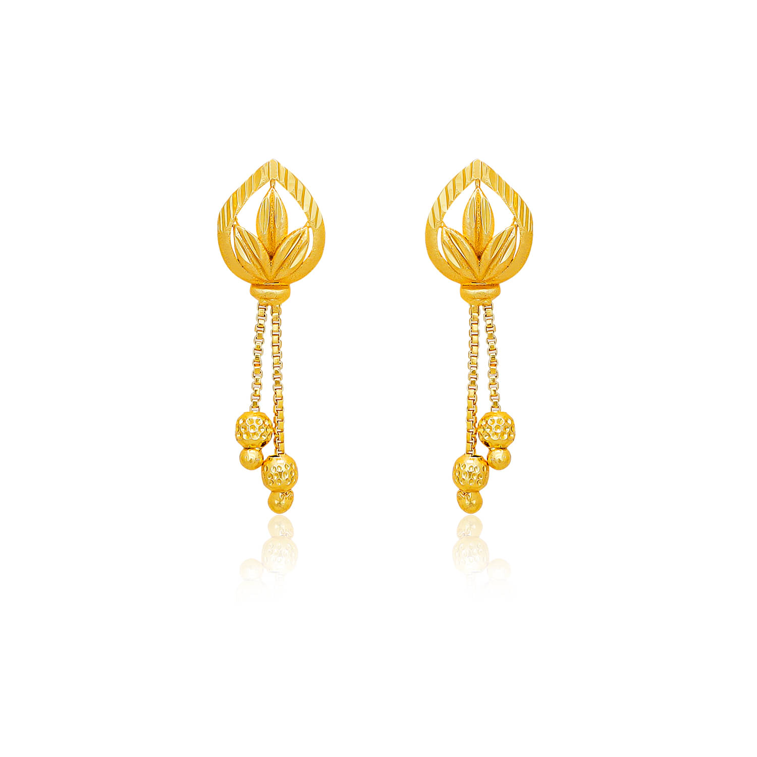     			LUV FASHION Golden Danglers Earrings ( Pack of 1 )
